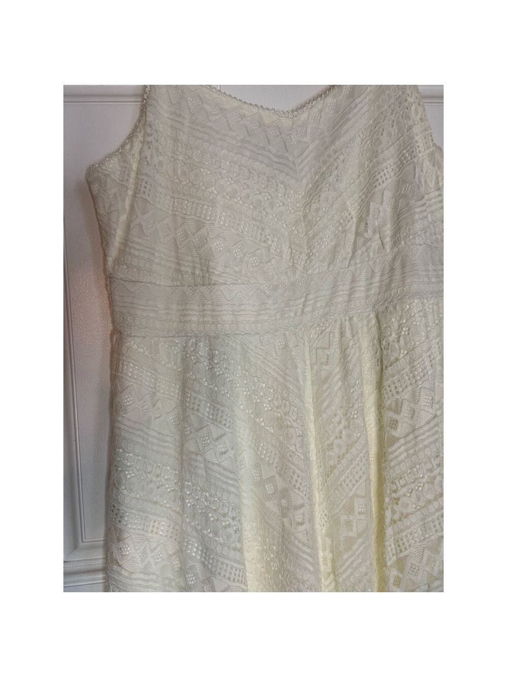 Women's Torrid Plus Size 0X White Midi Lace Skater Dress - Picture 9 of 11
